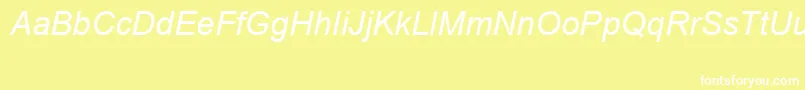 ArialSpecialG1Italic Font – White Fonts on Yellow Background