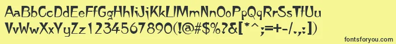 TempuraRegular Font – Black Fonts on Yellow Background
