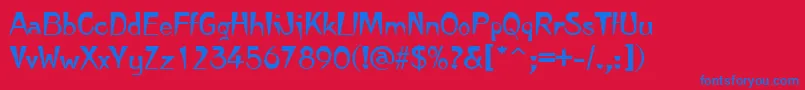 TempuraRegular Font – Blue Fonts on Red Background