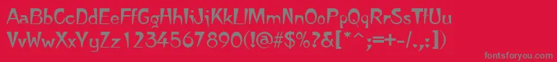 TempuraRegular Font – Gray Fonts on Red Background