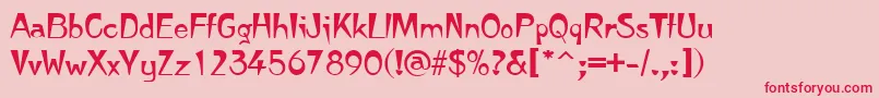 TempuraRegular Font – Red Fonts on Pink Background