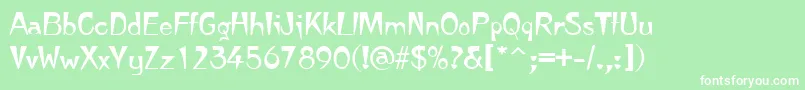 TempuraRegular Font – White Fonts on Green Background