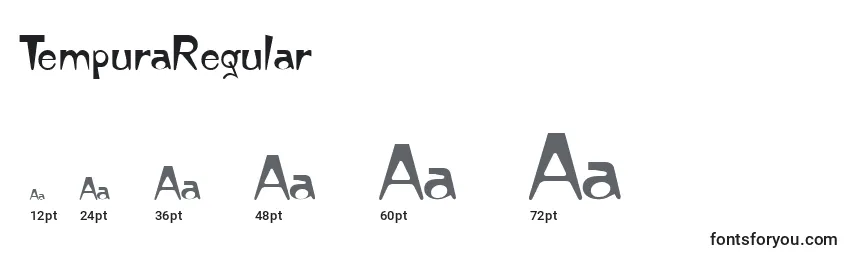 TempuraRegular Font Sizes