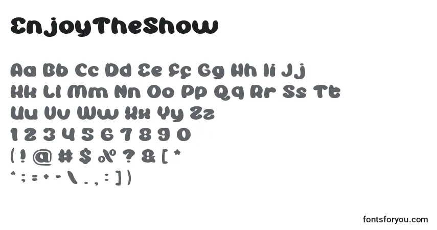 Шрифт EnjoyTheShow – алфавит, цифры, специальные символы