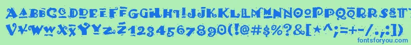 FajitaPicanteRegular Font – Blue Fonts on Green Background
