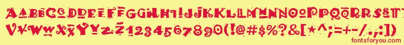 FajitaPicanteRegular Font – Red Fonts on Yellow Background