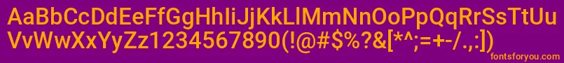 䭬楮穨慩 Font – Orange Fonts on Purple Background