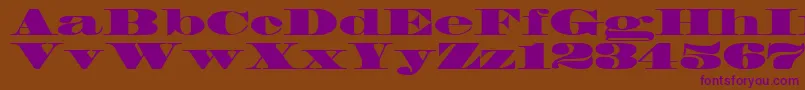 Madrone-Schriftart – Violette Schriften auf braunem Hintergrund