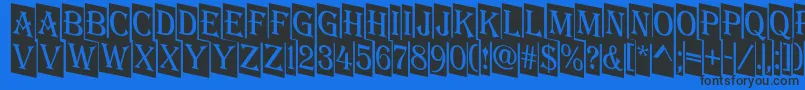 フォントAAlgeriusnrcmdn – 黒い文字の青い背景