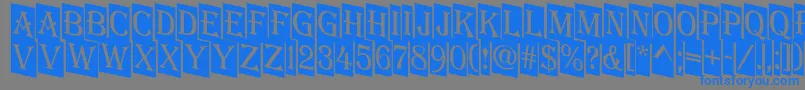 フォントAAlgeriusnrcmdn – 灰色の背景に青い文字