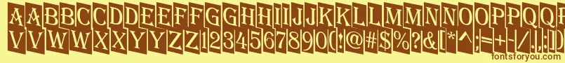 AAlgeriusnrcmdn Font – Brown Fonts on Yellow Background