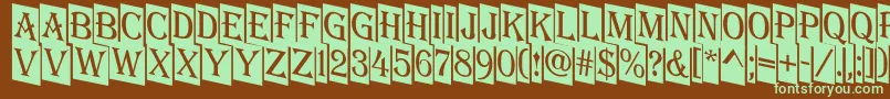 AAlgeriusnrcmdn-fontti – vihreät fontit ruskealla taustalla