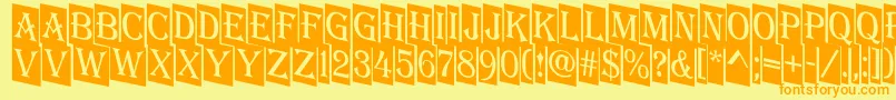 Czcionka AAlgeriusnrcmdn – pomarańczowe czcionki na żółtym tle