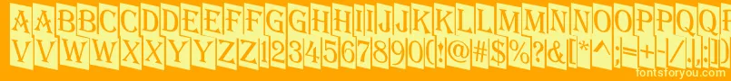 AAlgeriusnrcmdn Font – Yellow Fonts on Orange Background