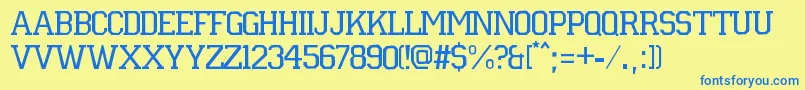 Universidad2015 Font – Blue Fonts on Yellow Background