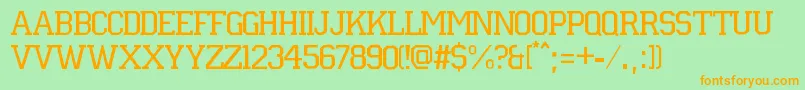 Universidad2015-Schriftart – Orangefarbene Schriften auf grünem Hintergrund
