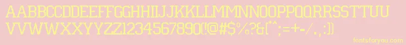 Universidad2015-Schriftart – Gelbe Schriften auf rosa Hintergrund
