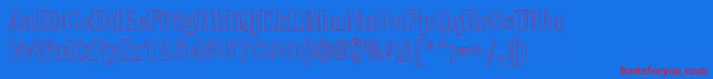 AAlbionicnrotl-Schriftart – Rote Schriften auf blauem Hintergrund