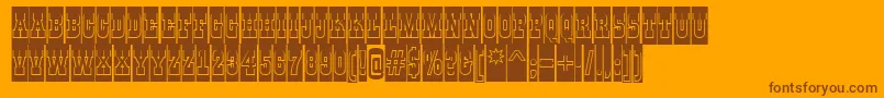 GildiatitulcmgrBold-Schriftart – Braune Schriften auf orangefarbenem Hintergrund