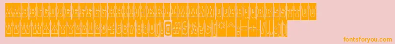 GildiatitulcmgrBold-Schriftart – Orangefarbene Schriften auf rosa Hintergrund