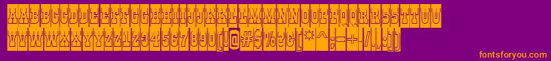 GildiatitulcmgrBold-fontti – oranssit fontit violetilla taustalla