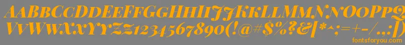 PlayfairDisplayScBlackItalic-Schriftart – Orangefarbene Schriften auf grauem Hintergrund