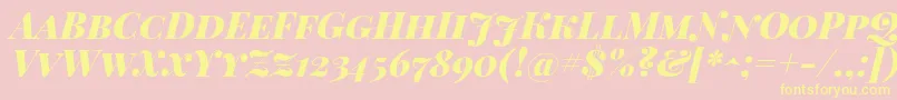 PlayfairDisplayScBlackItalic Font – Yellow Fonts on Pink Background