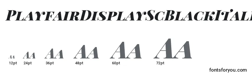 Размеры шрифта PlayfairDisplayScBlackItalic