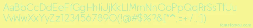 Czcionka MobileSans – zielone czcionki na żółtym tle