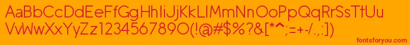 MobileSans-Schriftart – Rote Schriften auf orangefarbenem Hintergrund