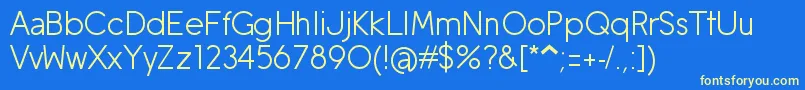Шрифт MobileSans – жёлтые шрифты на синем фоне