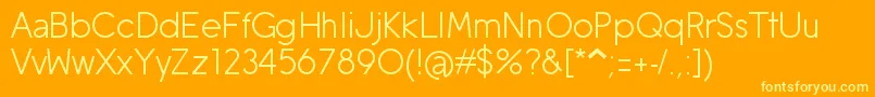 Czcionka MobileSans – żółte czcionki na pomarańczowym tle