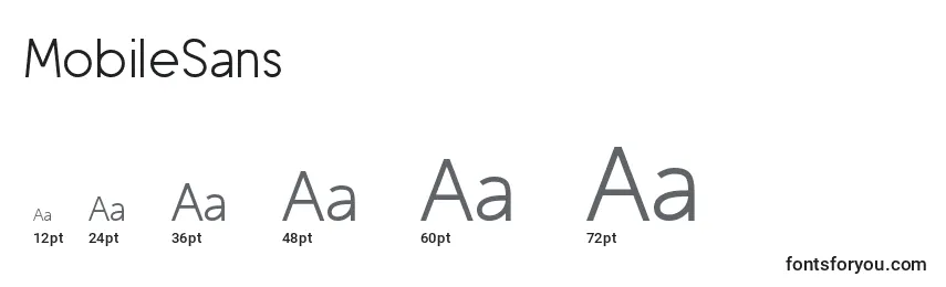 MobileSans Font Sizes