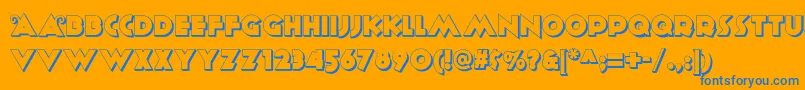 Anagramshadownf Font – Blue Fonts on Orange Background