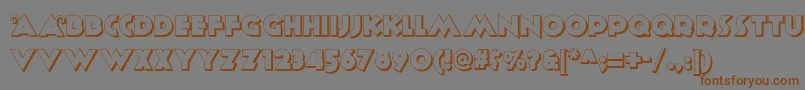 フォントAnagramshadownf – 茶色の文字が灰色の背景にあります。