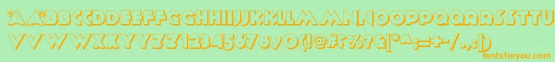 Anagramshadownf Font – Orange Fonts on Green Background