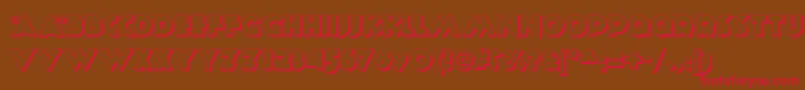 フォントAnagramshadownf – 赤い文字が茶色の背景にあります。