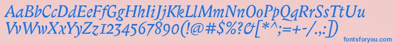 BiblonitcItalic Font – Blue Fonts on Pink Background
