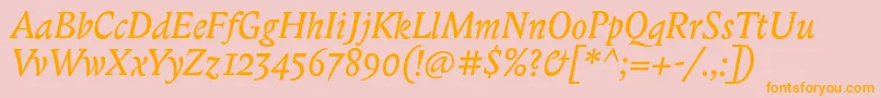 BiblonitcItalic Font – Orange Fonts on Pink Background