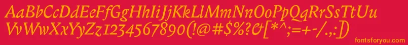 BiblonitcItalic Font – Orange Fonts on Red Background