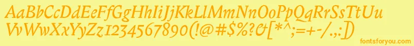More about BiblonitcItalic Font BiblonitcItalic Font – Orange Fonts on Yellow Background
