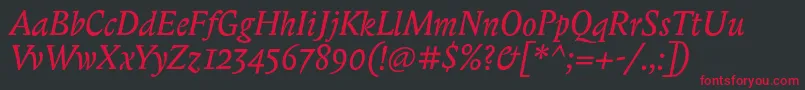 BiblonitcItalic Font – Red Fonts on Black Background