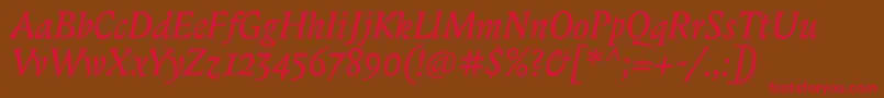 BiblonitcItalic Font – Red Fonts on Brown Background