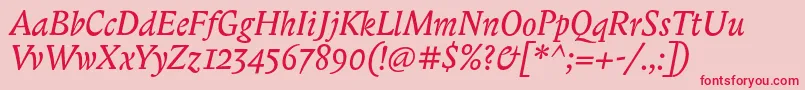 BiblonitcItalic Font – Red Fonts on Pink Background