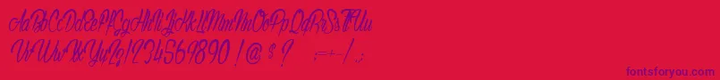 AuthenticHilton-Schriftart – Violette Schriften auf rotem Hintergrund