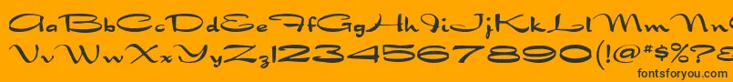 Fonte DragonflyMf – fontes pretas em um fundo laranja