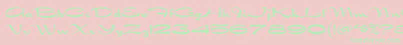 DragonflyMf-Schriftart – Grüne Schriften auf rosa Hintergrund