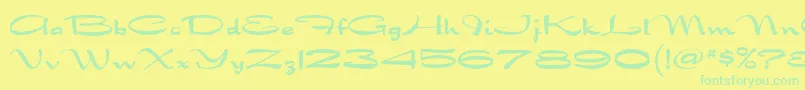 DragonflyMf Font – Green Fonts on Yellow Background
