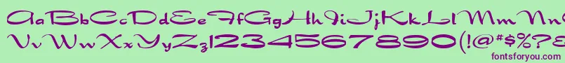 DragonflyMf Font – Purple Fonts on Green Background
