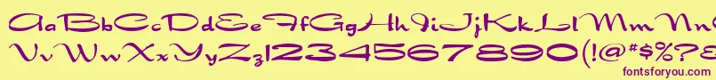 DragonflyMf Font – Purple Fonts on Yellow Background